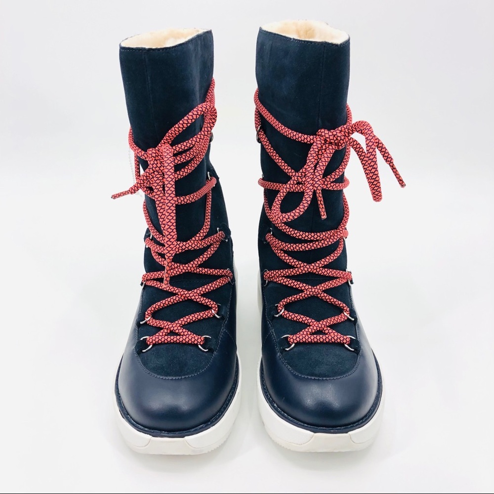 ✨Fitflop Skandi Wool Lined Lace Chunky Platform Moon Boots 6.5US Winter Gorpcore